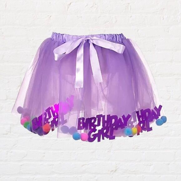 Princess Expressions Happy Birthday Tulle Tutu Skirt - Picture 1 of 11